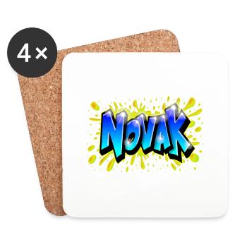 Novak Graffiti Name NOVAK by Max le Tagged English - Coasters (set of 4) - white - Front
