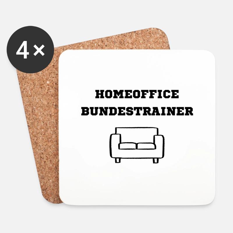 Homeoffice Bundestrainer schwarz - Untersetzer (4er-Set) - Weiß