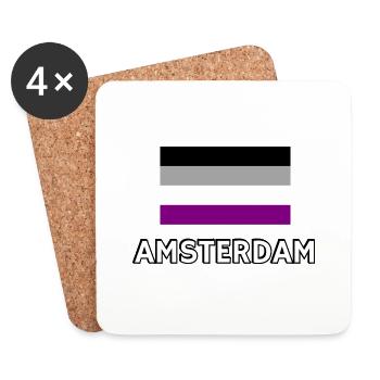 Asexualität Pride Flagge Amsterdam - Untersetzer (4er-Set) - Weiß - Vorne