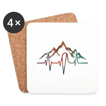 Heartbeat Mountain - Coasters (set of 4) - white - Front