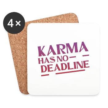 Karma Has No Deadline 4 - Coasters (set of 4) - white - Front