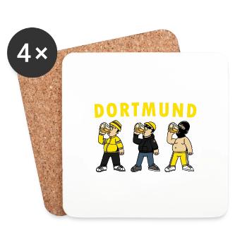 Dortmund Beer Drinkers For Football Fans - Coasters (set of 4) - white - Front