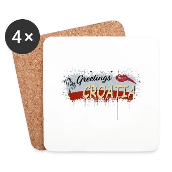croatia hrvatska croatia hrv hr travel tourism - Coasters (set of 4) - white - Front