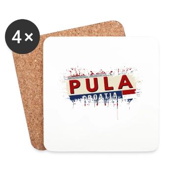 croatia hrvatska croatia hrv hr travel tourism - Coasters (set of 4) - white - Front