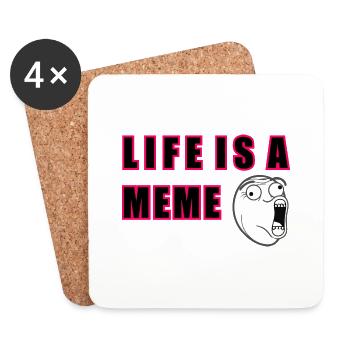life is a meme - Coasters (set of 4) - white - Front