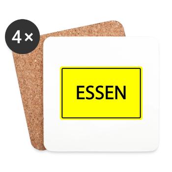 ortsschild essen - Untersetzer (4er-Set) - Weiß - Vorne