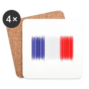French flag - new design - Coasters (set of 4) - white - Front