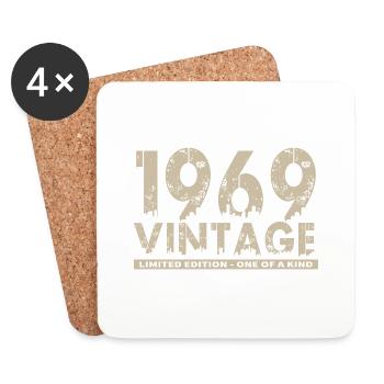 Vintage 1969 Bursdag - One of Kind - Dessous de verre (lot de 4) - blanc - Devant