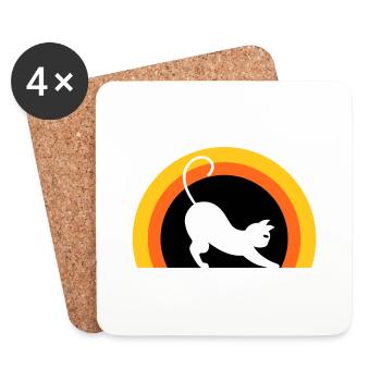 Katze > Vectorgraphic ! Cat - Untersetzer (4er-Set) - Weiß - Vorne