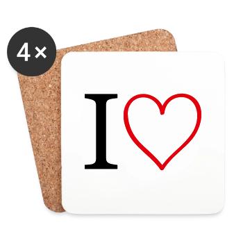 herz i heart - Untersetzer (4er-Set) - Weiß - Vorne