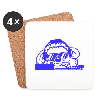 Funny Cool DJ Hedgehog Mixer Party Music Fun - Coasters (set of 4) - white - Front