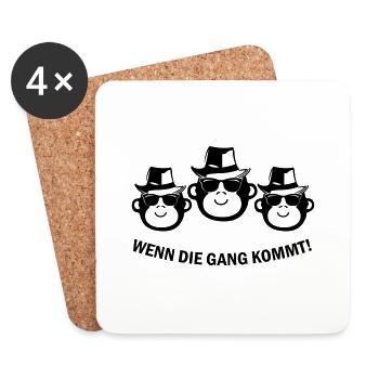 Gang de singes - Dessous de verre (lot de 4) - blanc - Devant