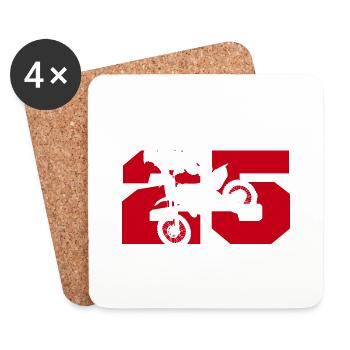 Moto 25 Biker - Untersetzer (4er-Set) - Weiß - Vorne