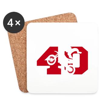 Moto 40 biker - Coasters (set of 4) - white - Front