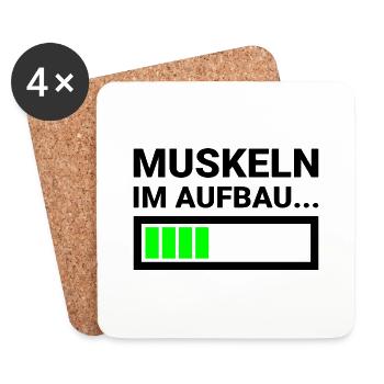 Renforcement musculaire Fitness Musculation Athlètes - Dessous de verre (lot de 4) - blanc - Devant