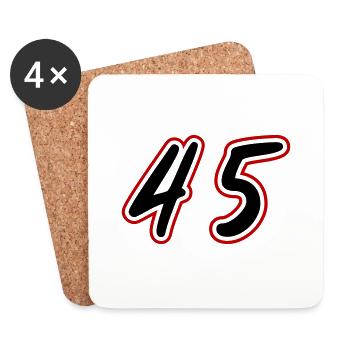45 Zahl symbol - Untersetzer (4er-Set) - Weiß - Vorne