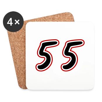 55 Zahl Symbol - Untersetzer (4er-Set) - Weiß - Vorne