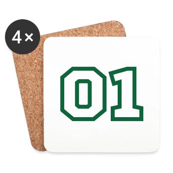 Numéro 1 sport vert - Dessous de verre (lot de 4) - blanc - Devant