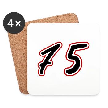 Symbole numérique 75 - Dessous de verre (lot de 4) - blanc - Devant