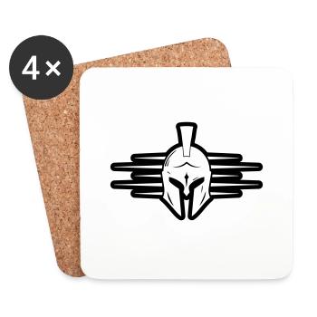 Spartaner Helm Krieger Gladiator - Untersetzer (4er-Set) - Weiß - Vorne
