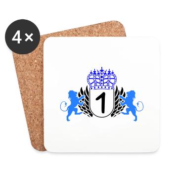 Armoiries 1 - Dessous de verre (lot de 4) - blanc - Devant