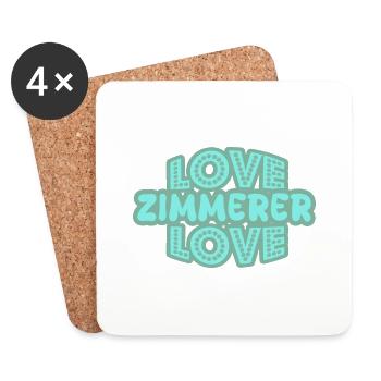 Dire Zimmerer - Dessous de verre (lot de 4) - blanc - Devant