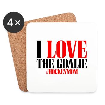 I Love The Goalie #hockeymom - Untersetzer (4er-Set) - Weiß - Vorne