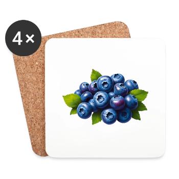 Blaubeeren - Untersetzer (4er-Set) - Weiß - Vorne