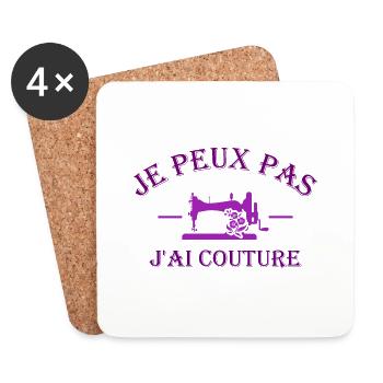 I can't I have sewing - Coasters (set of 4) - white - Front