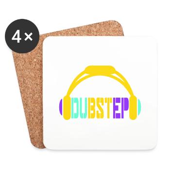 Dub Step Techno Music Party Club Text Headphones - Coasters (set of 4) - white - Front