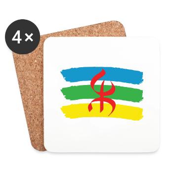 AMAZIGH BERBER YIFINAGH FLAGGE - Untersetzer (4er-Set) - Weiß - Vorne
