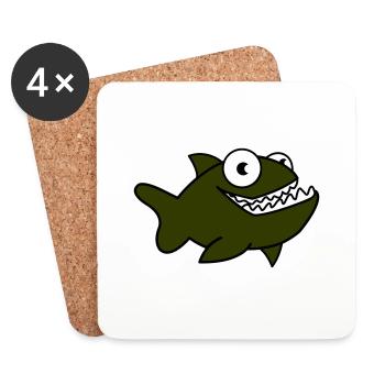 Piranha 01 - Coasters (set of 4) - white - Front