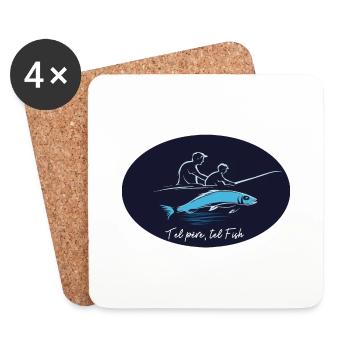 Fisherman from father to son - Passion pêche - Coasters (set of 4) - white - Front