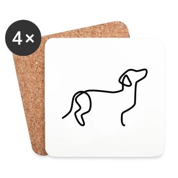 Dachshund - Coasters (set of 4) - white - Front