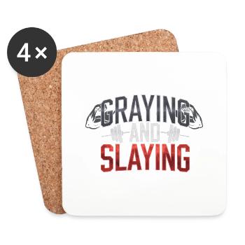 Graying And Slaying 4 - Untersetzer (4er-Set) - Weiß - Vorne