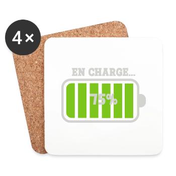 Battery at 75% charge - Coasters (set of 4) - white - Front