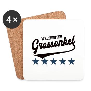 Weltbester Grossonkel Patenonkel Pate Großonkel - Untersetzer (4er-Set) - Weiß - Vorne