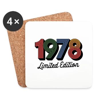 Jahrgang 1978 limitierte Auflage - Untersetzer (4er-Set) - Weiß - Vorne