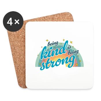 Being kind is being strong - Dessous de verre (lot de 4) - blanc - Devant