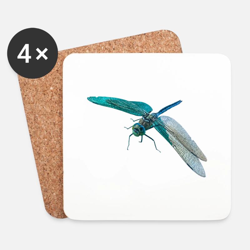 Entdecke die Freiheit mit Dragon Fly - Untersetzer (4er-Set) - Weiß