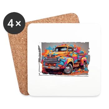 La vie d’un chauffeur de camion - Dessous de verre (lot de 4) - blanc - Devant