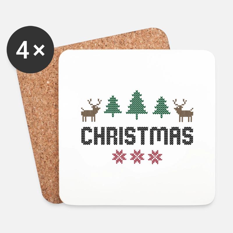 Weihnachten - Untersetzer (4er-Set) - Weiß