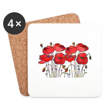 Flowers - Coasters (set of 4) - white - Front