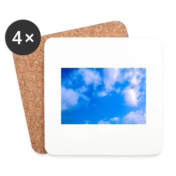 Blue cloudy sky - Dessous de verre (lot de 4) - blanc - Devant