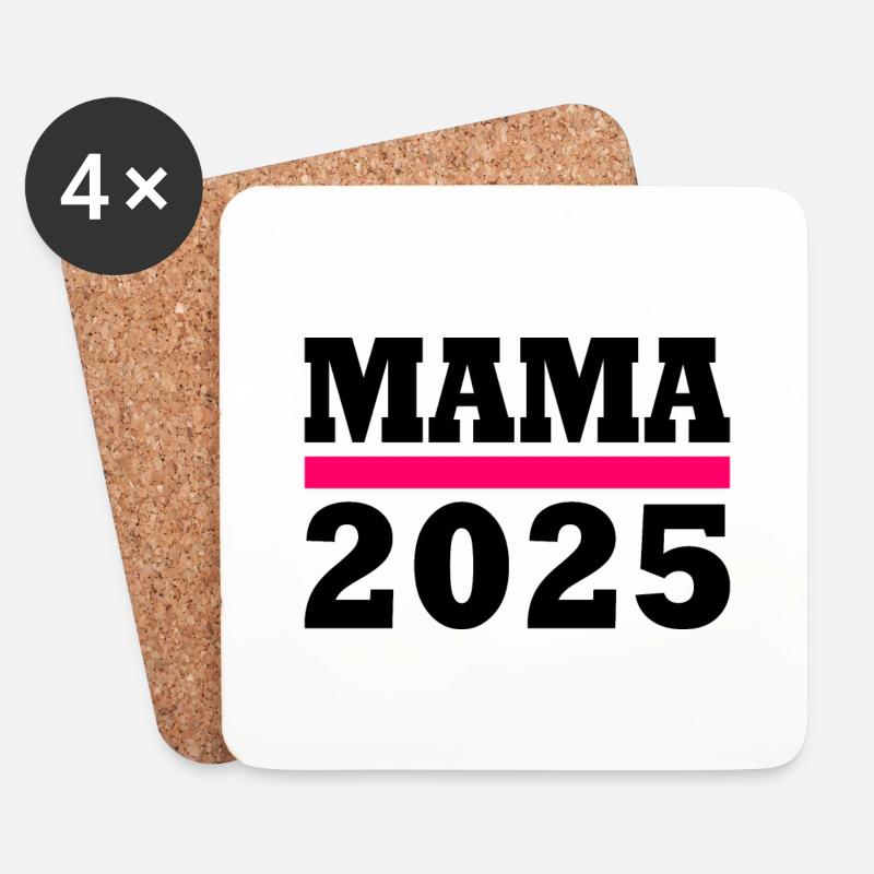 Mama 2025 - Untersetzer (4er-Set) - Weiß