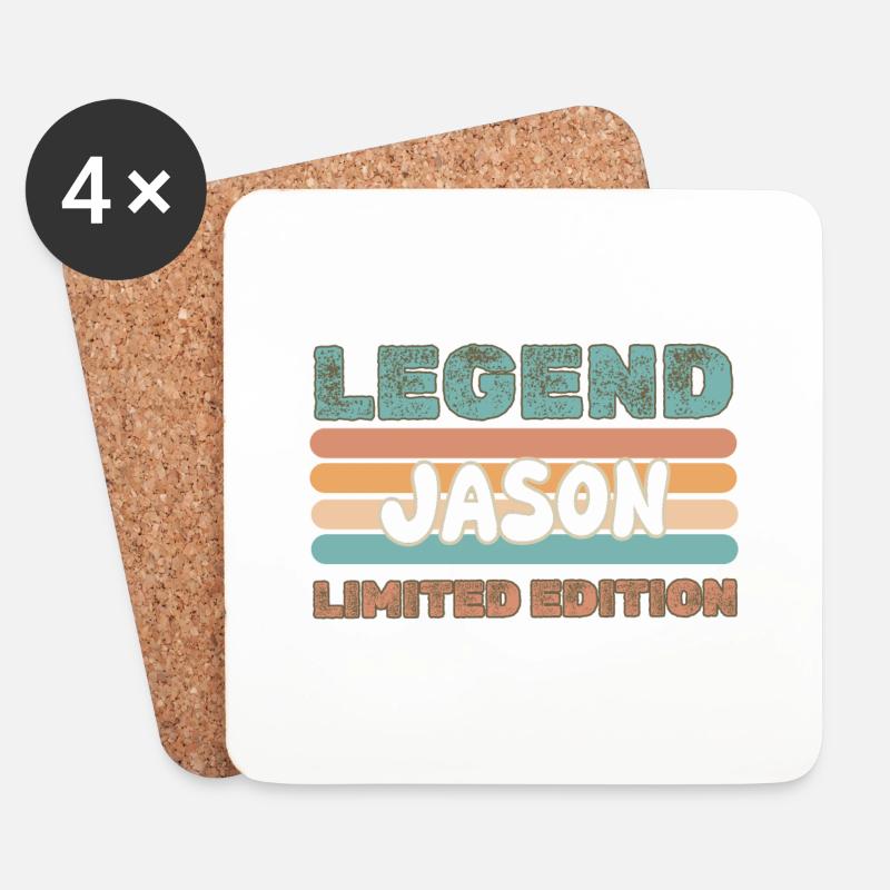 Jason als Vorname - Untersetzer (4er-Set) - Weiß