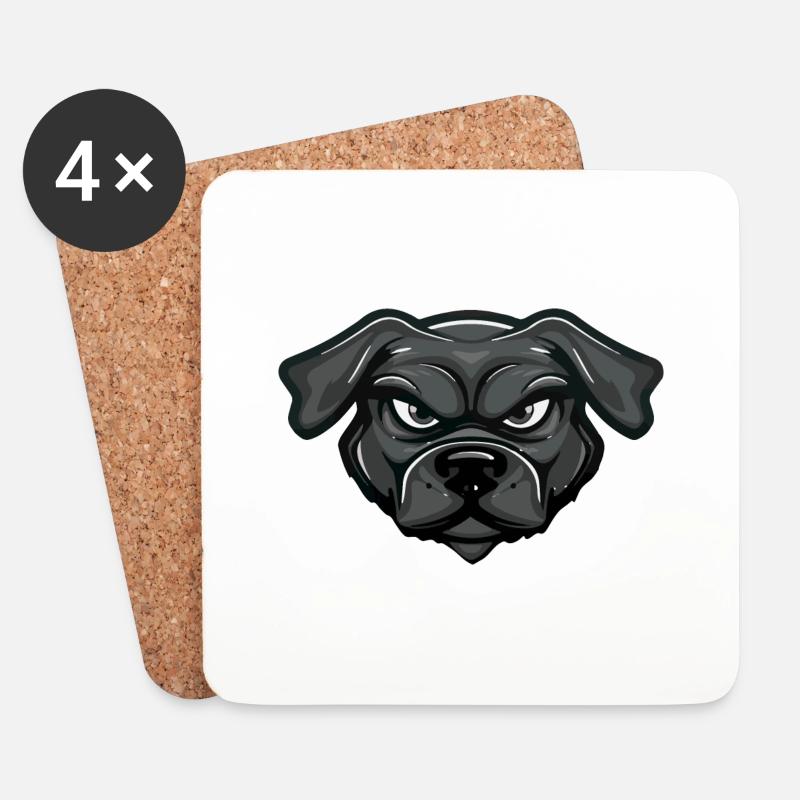 hund comic kopf - Untersetzer (4er-Set) - Weiß