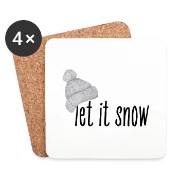 Let it Snow - Schnee / Winter T-Shirt - Coasters (set of 4) - white - Front