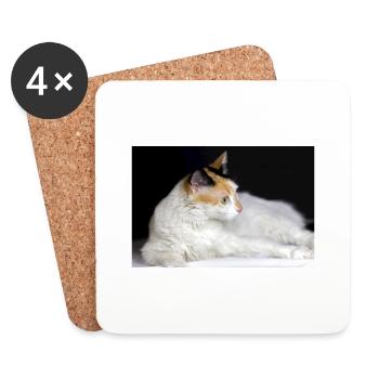 The cat - Coasters (set of 4) - white - Front
