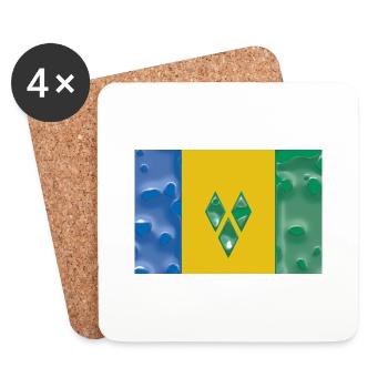 Flagge Land St Vincent und die Grenadinen - Untersetzer (4er-Set) - Weiß - Vorne
